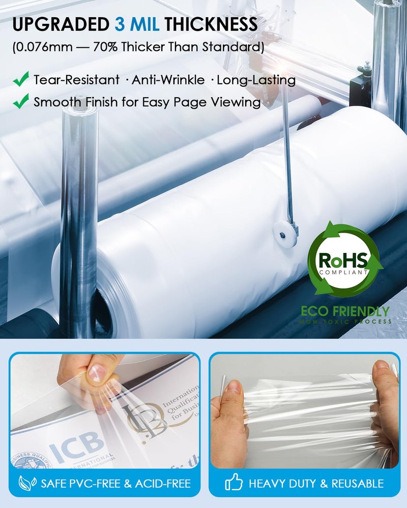 KTRIO Heavy Duty Sheet Protectors 8.5 x 11 inch, 3 Mil Thick Clear Page Protector for 3 Ring Binder, Plastic Sleeves for Binders, Top Loading Paper Document Sleeve Letter Size, Office & Home, 30 Pack - Image 2